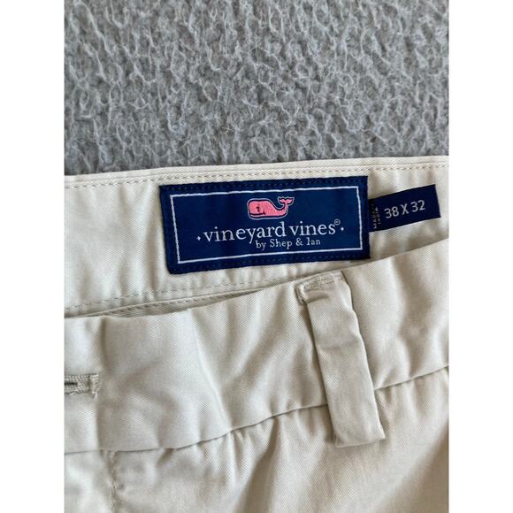 Vineyard Vines Breaker Pants 38 x 32 Chino Stretch Straight Khaki Beige Prep 36 - Picture 7 of 16